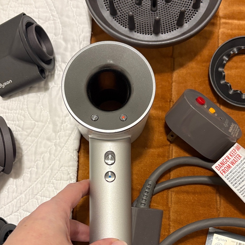 Dyson Silver and Gray Hair Dryer with Attachments - Picture 5 of 7